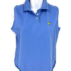 Magnolia Lane Masters Collection Blue Pima Cotton Sleeveless Golf Polo M